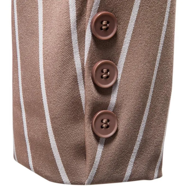 Men's Casual Striped Two-Breasted Single-Breasted Blazer 97827692M sold by Manly product image thumbnail 4