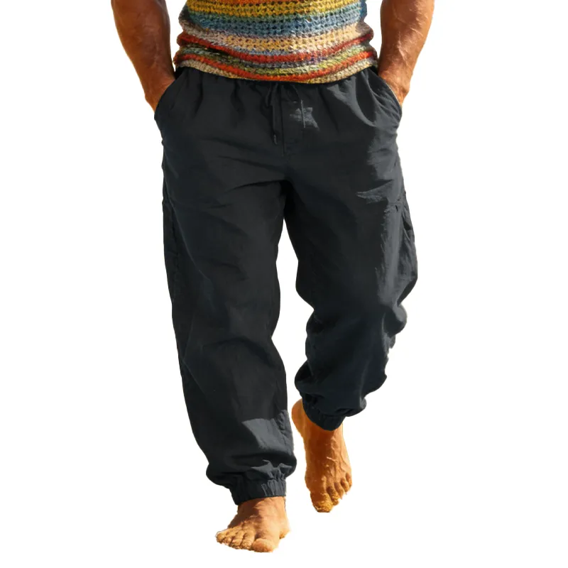 Men's Spring/Summer Fashion 100% Cotton Loose Fit  Casual Beach Shorts MTZ0532B8P sold by Manly