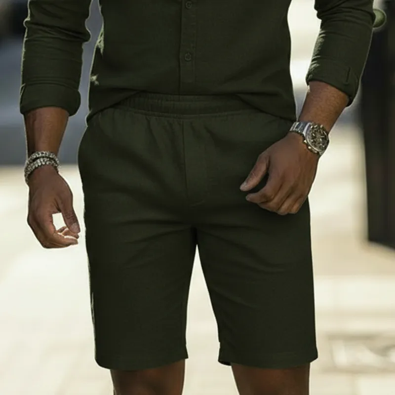 Men's Summer Fashion Simple 100% Cotton Casual Beach Shorts MTZ2704A8P sold by Manly product image thumbnail 2