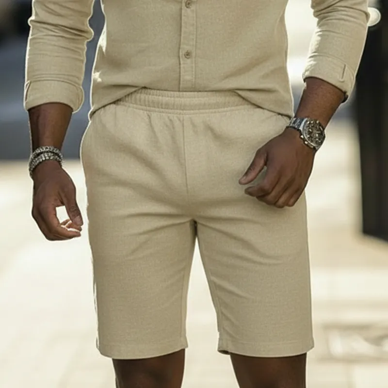 Men's Summer Fashion Simple 100% Cotton Casual Beach Shorts MTZ2704A8P sold by Manly product image thumbnail 3