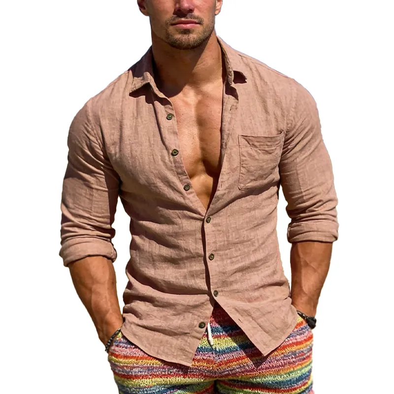 Men's Spring/Summer Fashion Slim-Fit Long-Sleeved Shirt (Polyester Blend) MTZ0612B4P sold by Manly