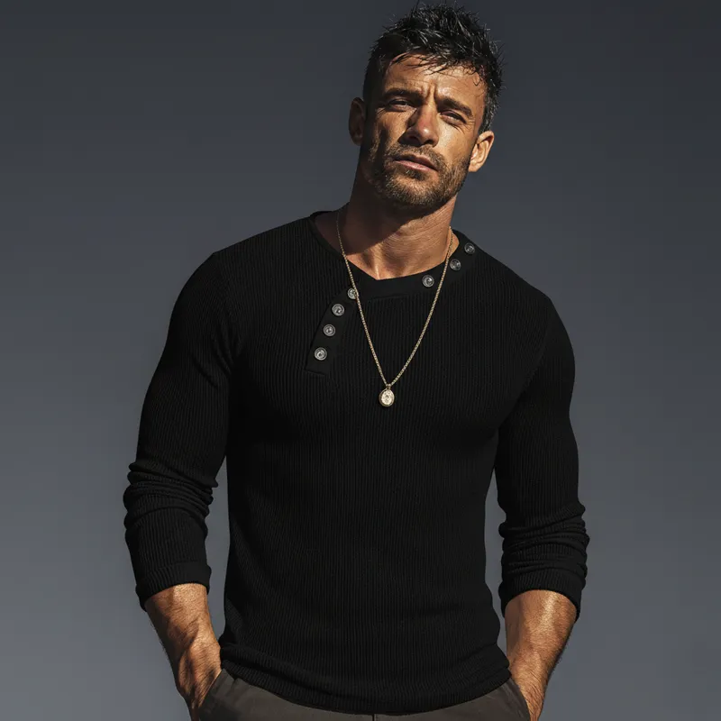 Men's Urban Design High-stretch Slim-fit Long-sleeved T-shirt MTZ0643B2U sold by Manly product image thumbnail 2