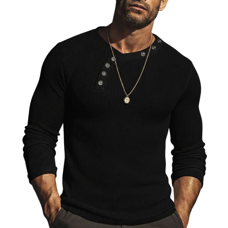 Men's Urban Design High-stretch Slim-fit Long-sleeved T-shirt MTZ0643B2U made by Manly