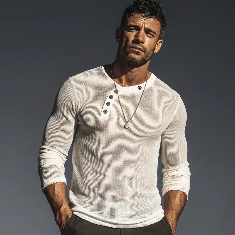 Men's Urban Design High-stretch Slim-fit Long-sleeved T-shirt MTZ0643B2U sold by Manly product image thumbnail 3