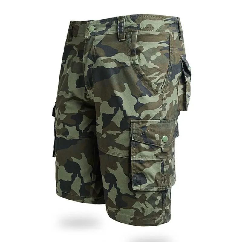 Men's Casual Summer Camouflage Multi-pocket Cargo Shorts 90115770M sold by Manly