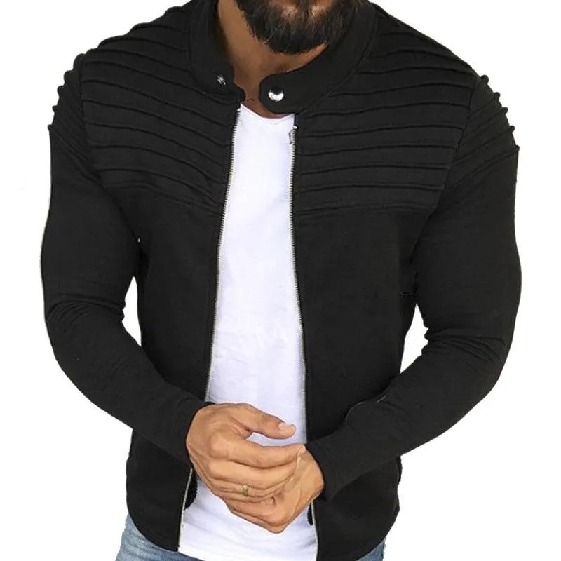 Men's Casual Retro Pleated Zipper Sweatshirt 51297132TO sold by Manly product image thumbnail 2