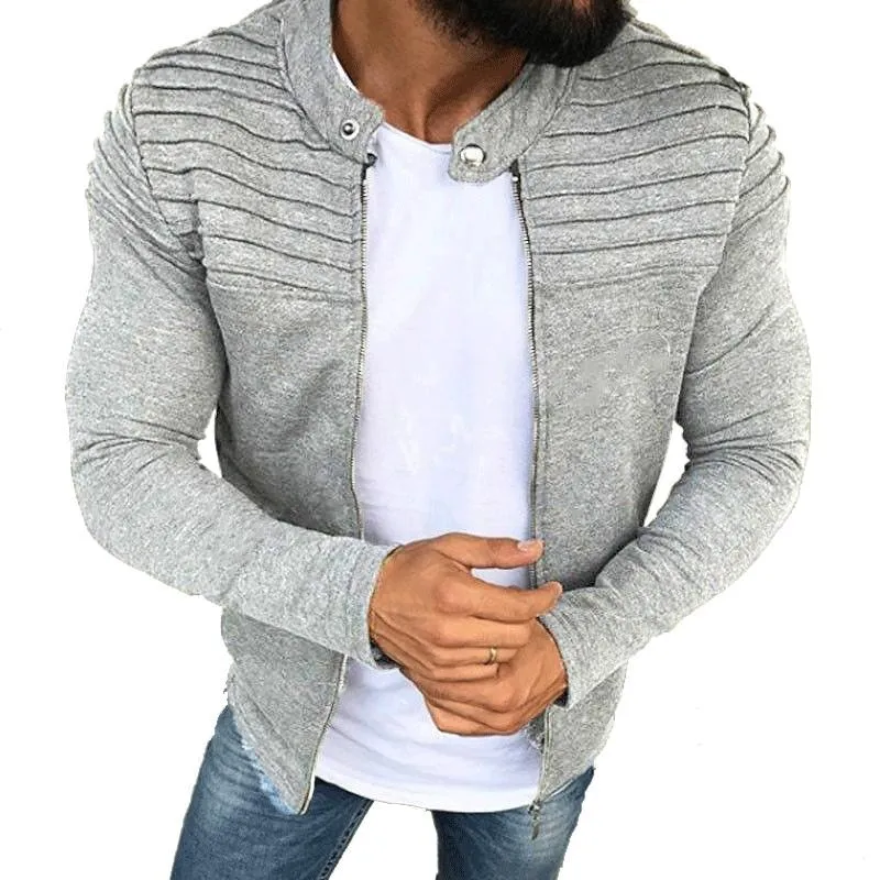 Men's Casual Retro Pleated Zipper Sweatshirt 51297132TO sold by Manly product image thumbnail 5