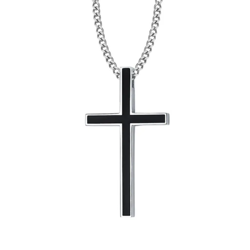 Retro Simple Casual Solid Color Cross Necklace 51253946TO sold by Manly