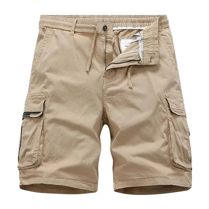 Men's Solid Color Straight Multi-pocket Cargo Shorts 84689926Z sold by Manly