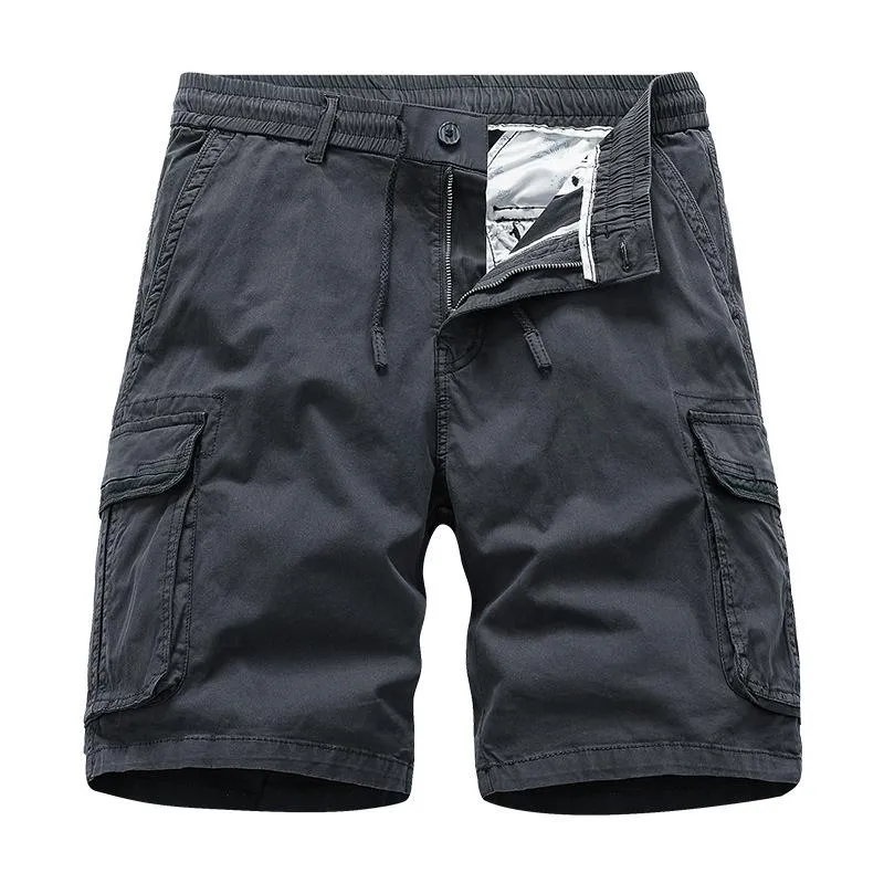 Men's Solid Color Straight Multi-pocket Cargo Shorts 84689926Z sold by Manly product image thumbnail 4