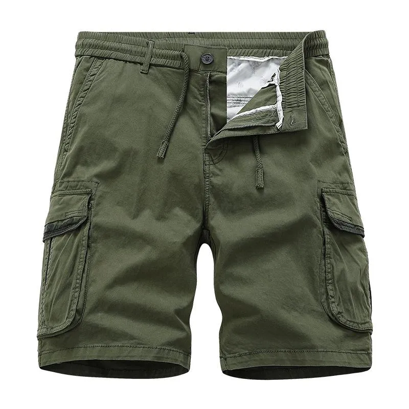 Men's Solid Color Straight Multi-pocket Cargo Shorts 84689926Z sold by Manly product image thumbnail 3