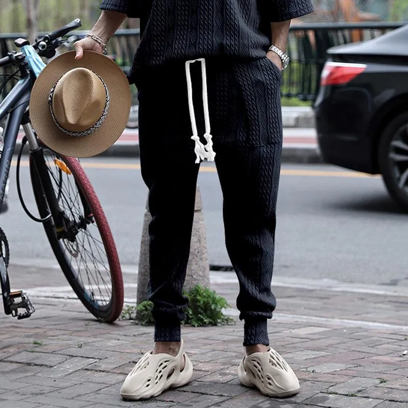 Men's Solid Jacquard Knitwear Elastic Waist Trousers 17187239Z sold by Manly product image thumbnail 3