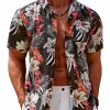 Men's Casual Hawaiian Beach Pocket Print Shirt 32655795TO sold by Manly