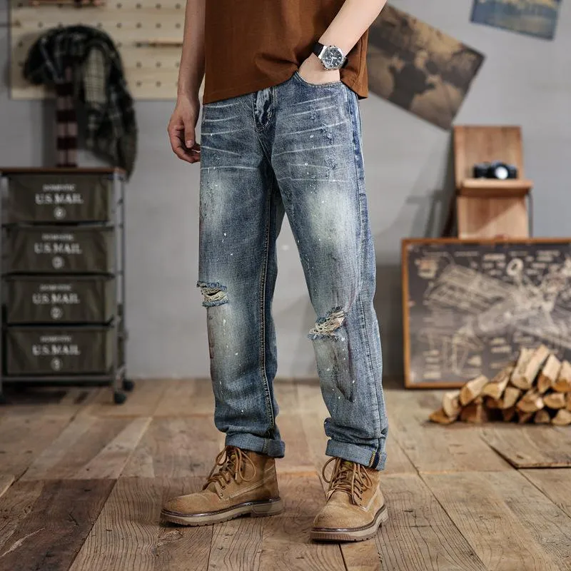 Men's Distressed Ripped Jeans Loose Heavy Craft Jeans 74187232X sold by Manly product image thumbnail 3