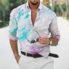 Men's Printed Lapel Long Sleeve Casual Shirt 02254665Z sold by Manly