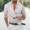 Men's Printed Lapel Long Sleeve Casual Shirt 02254665Z sold by Manly