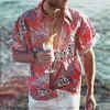 Men's Retro Beach Floral Short Sleeve Shirt 73573678TO sold by Manly