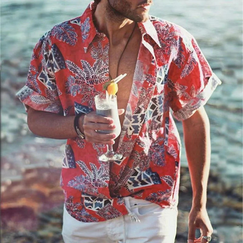 Men's Retro Beach Floral Short Sleeve Shirt 73573678TO sold by Manly product image thumbnail 2