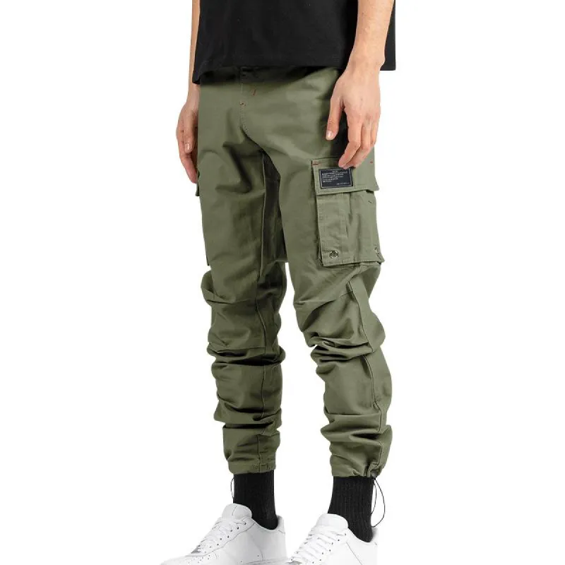 Men's Casual Cotton Solid Color Multi-Pocket Cargo Pants 43119715M sold by Manly