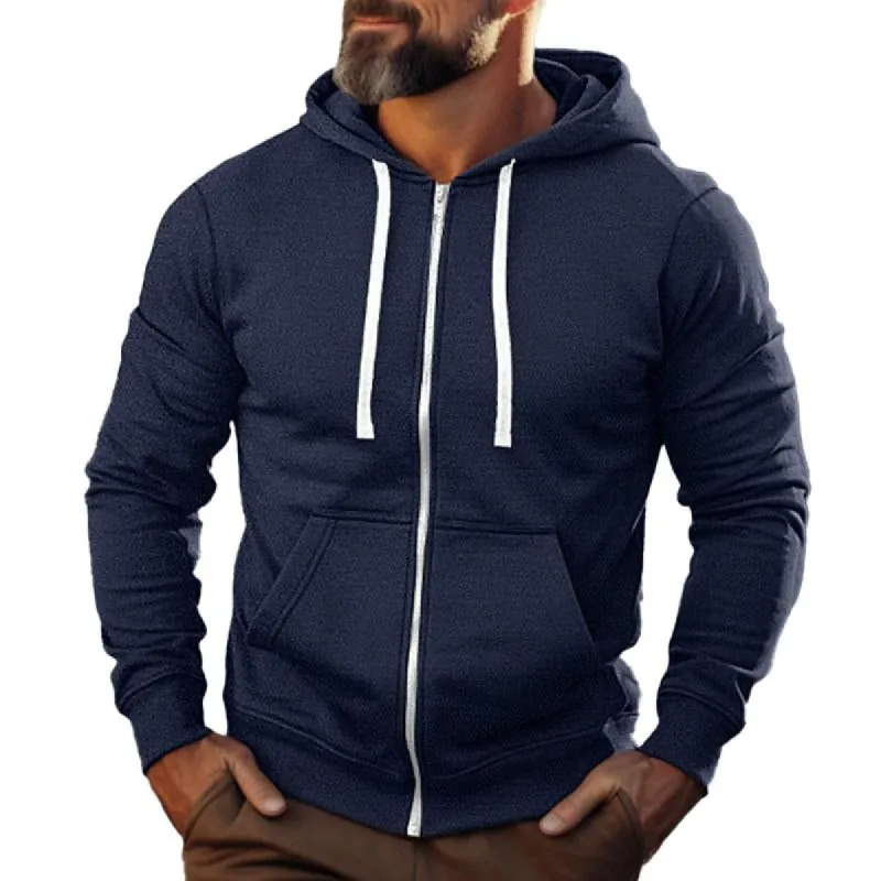 Men's Casual Solid Color Sport Long Sleeve Hoodie Jacket 97256921Y sold by Manly