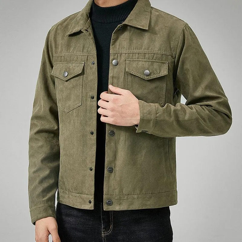 Men's Vintage Suede Brushed Lapel Single Breasted Jacket 63506956M sold by Manly product image thumbnail 3