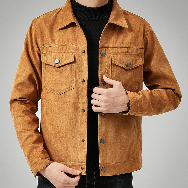 Men's Vintage Suede Brushed Lapel Single Breasted Jacket 63506956M sold by Manly product image thumbnail 5