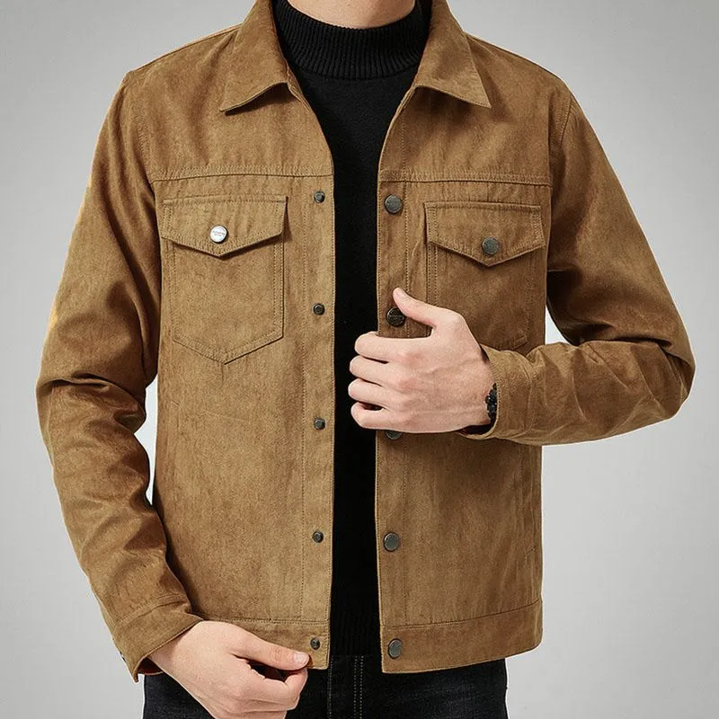 Men's Vintage Suede Brushed Lapel Single Breasted Jacket 63506956M sold by Manly product image thumbnail 2