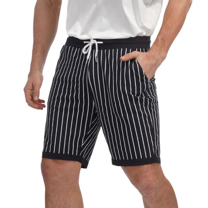 Men's Casual Striped Lace-up Elastic Waist Shorts 86576805M sold by Manly