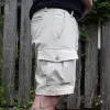 Men's Solid Multi-pocket Straight Cargo Shorts 36025460Z sold by Manly