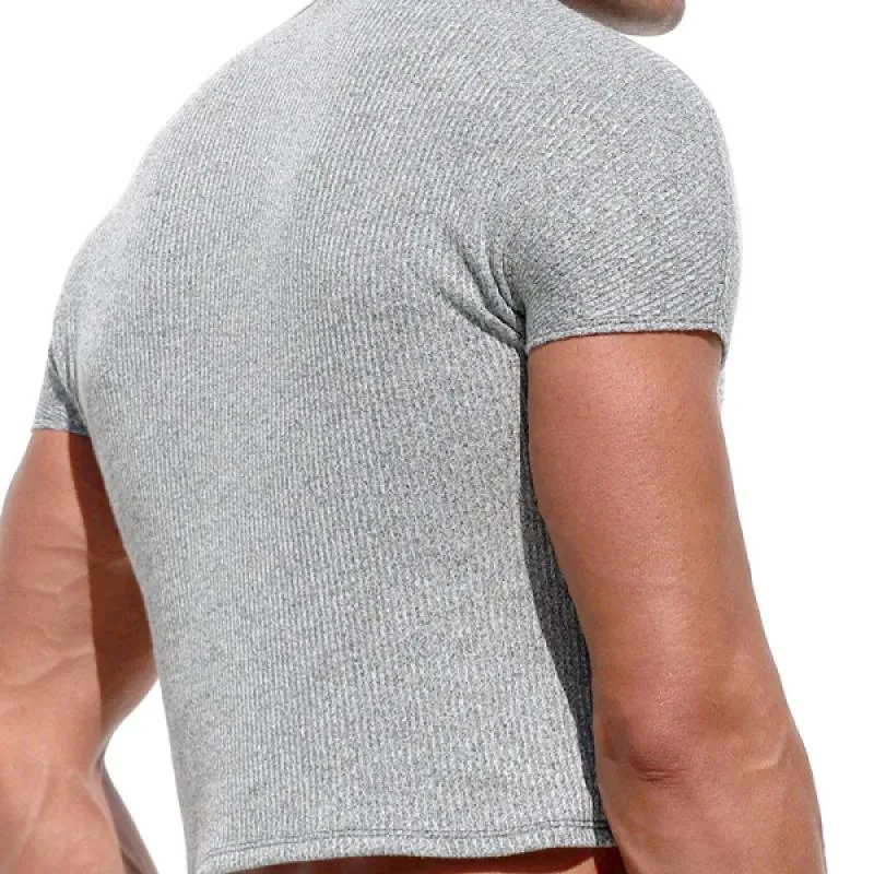 Men's Casual Solid Color Round Neck Short Sleeve Tight T-Shirt 22478526M sold by Manly product image thumbnail 3