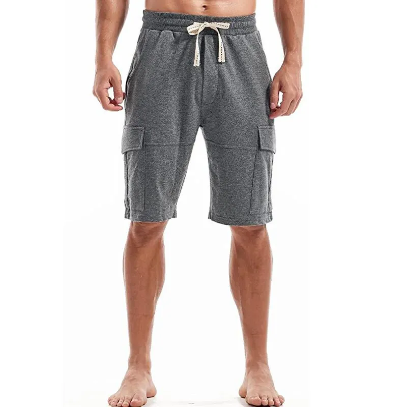 Men's Casual Cotton Blend Multi-Pocket Elastic Waist Loose Shorts 53896787M sold by Manly