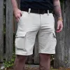 Men's Solid Multi-pocket Straight Cargo Shorts 36025460Z sold by Manly