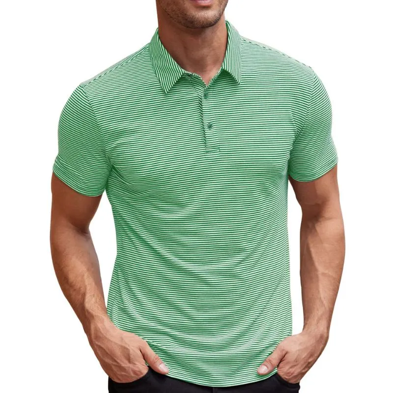 Men's Casual Retro Stretch Striped Polo Shirt 76701738TO sold by Manly product image thumbnail 5