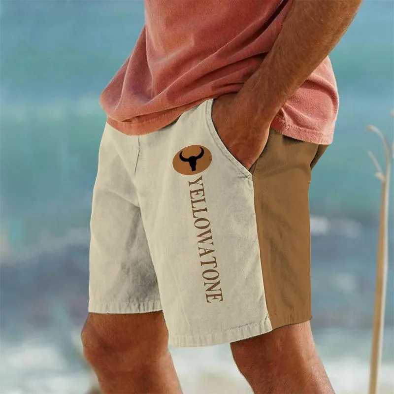 Men's Vintage Yellowstone Contrast Drawstring Beach Shorts 03236075TO sold by Manly product image thumbnail 2