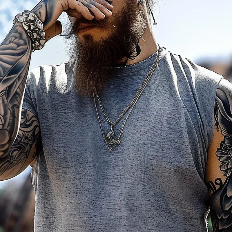 Men's Solid Round Neck Sleeveless Tank Top 96740961Z sold by Manly product image thumbnail 3