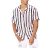 Men's Striped Print Short Sleeve Shirt 25405826Y sold by Manly