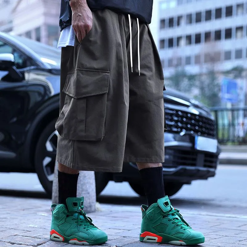 Men's Multi-Pocket Vintage Drawstring Cargo Shorts 36108001Y sold by Manly product image thumbnail 4