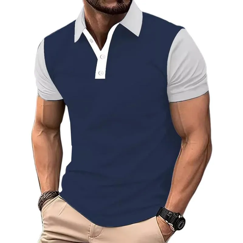 Men's Printed Short-sleeved Lapel Polo Shirt 54462887X sold by Manly
