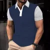 Men's Printed Short-sleeved Lapel Polo Shirt 54462887X sold by Manly