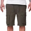 Men's Loose Drawstring Elastic Waist Multi-pocket Cargo Shorts 04913954Z sold by Manly