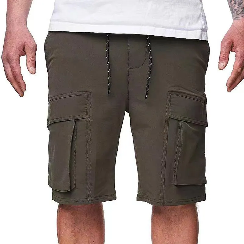 Men's Loose Drawstring Elastic Waist Multi-pocket Cargo Shorts 04913954Z sold by Manly product image thumbnail 2