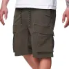 Men's Loose Drawstring Elastic Waist Multi-pocket Cargo Shorts 04913954Z sold by Manly