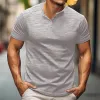 Men's Casual Cotton Blend Breathable Henley Neck Short Sleeve T-Shirt 52584377M sold by Manly