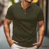 Men's Casual Cotton Blend Breathable Henley Neck Short Sleeve T-Shirt 52584377M sold by Manly