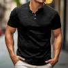 Men's Casual Cotton Blend Breathable Henley Neck Short Sleeve T-Shirt 52584377M sold by Manly