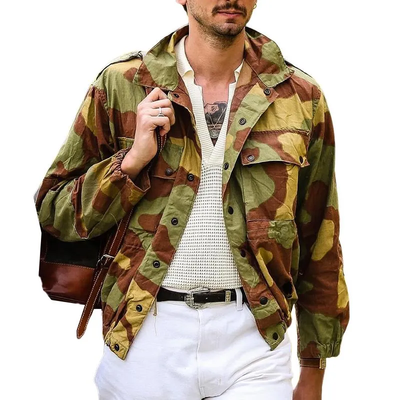 Men's Camouflage Multi-Pocket Lapel Jacket 83905922X sold by Manly