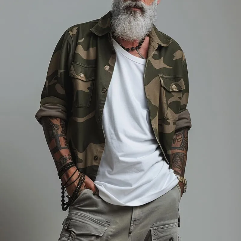 Men's Casual Vintage Camouflage Pocket Jacket 91610155TO sold by Manly product image thumbnail 4