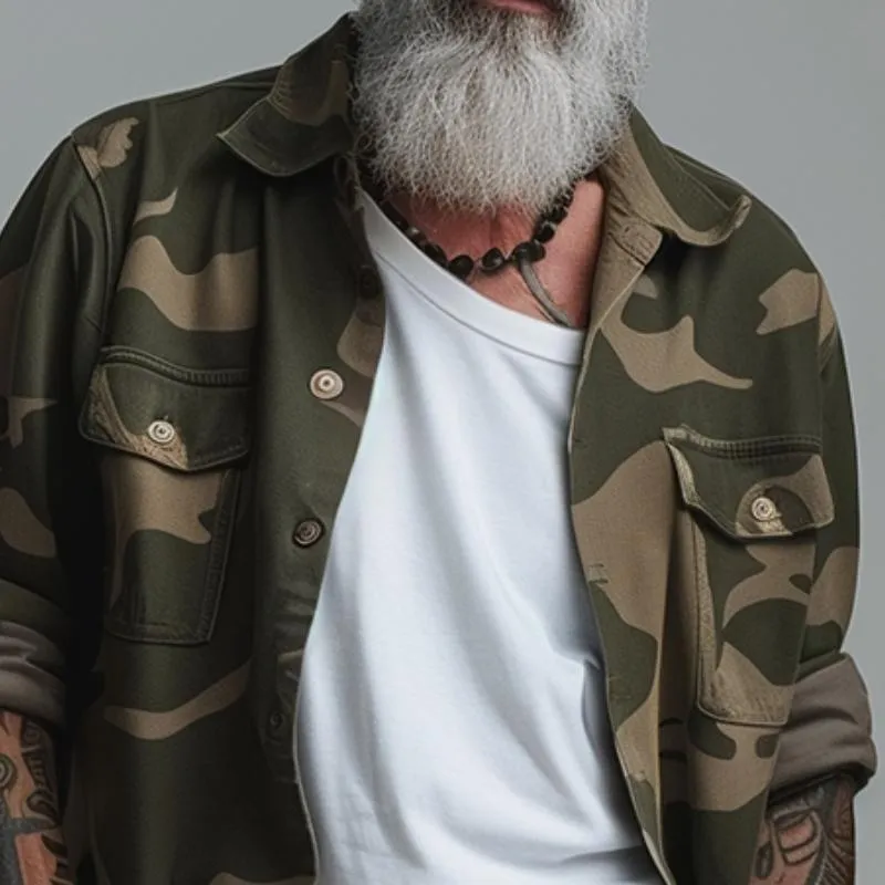 Men's Casual Vintage Camouflage Pocket Jacket 91610155TO sold by Manly product image thumbnail 3