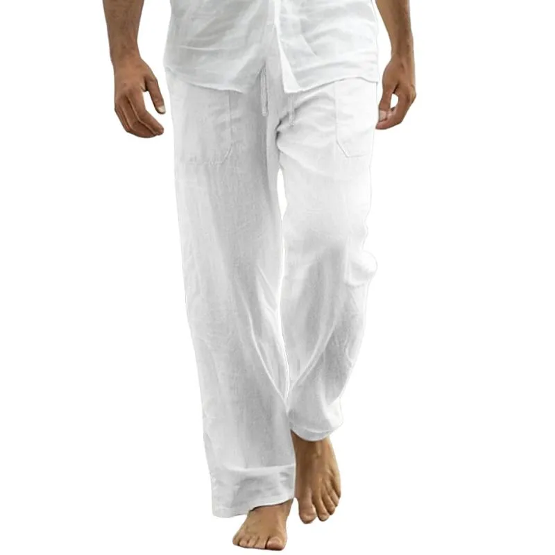 Men's Solid Color Cozy Elastic Waist Straight Casual Pants 72652477Z sold by Manly