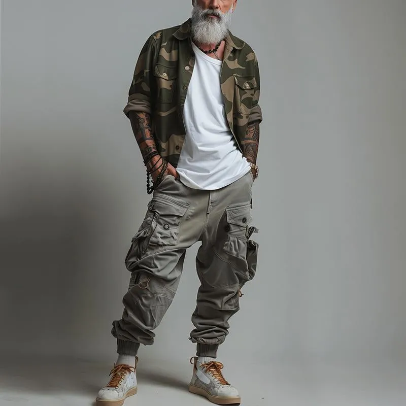 Men's Casual Vintage Camouflage Pocket Jacket 91610155TO sold by Manly product image thumbnail 2